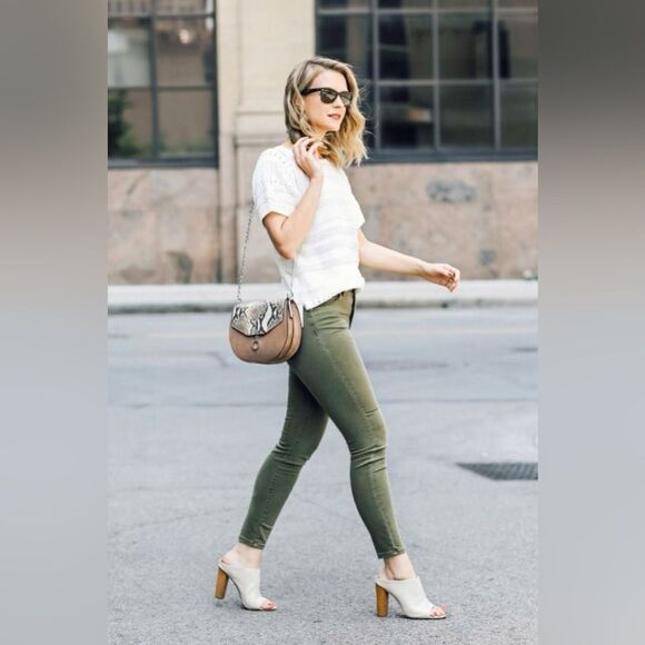 $275 RAG & BONE Olive Green Skinny Jeans Boho Western Festival Slim Designer 28 - Picture 1 of 12